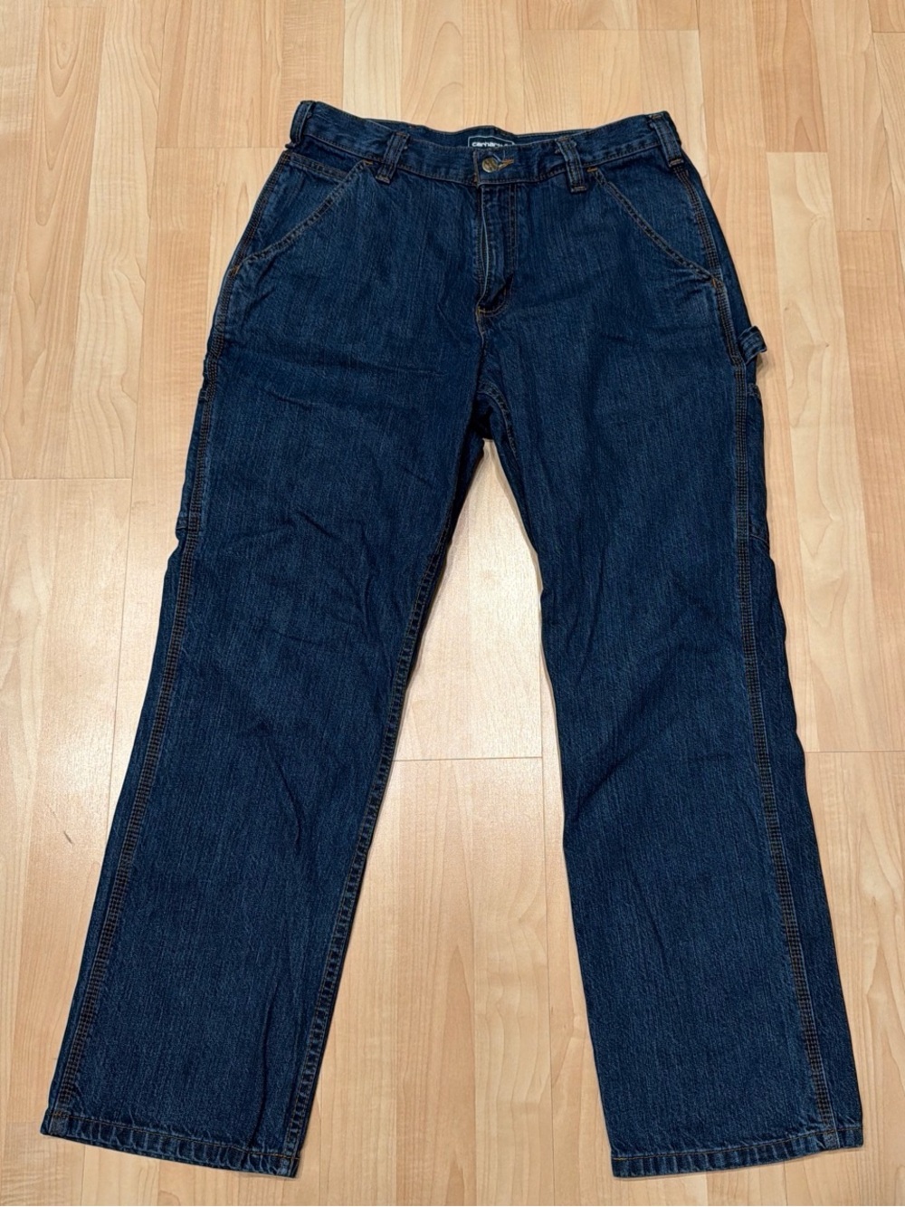 Carhartt Men's Dark Indigo Relaxed Fit Work Jeans